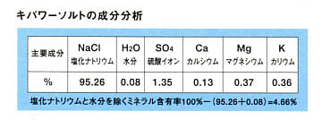 キパワーソルト成分分析